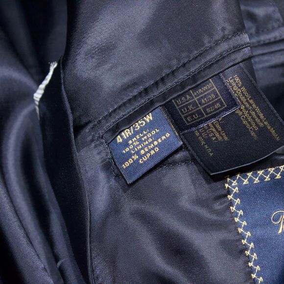 Brooks Brothers 1818 Madison Saxxon Navy Blue 100% Wool Blazer Made in USA 41R - Picture 11 of 12